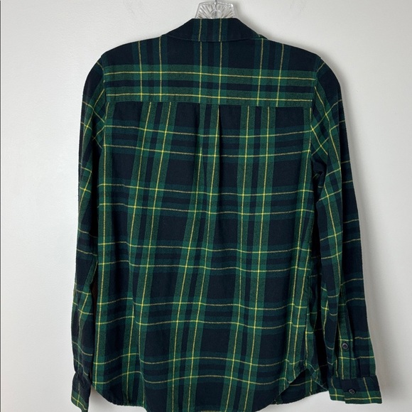 Madewell Dark Green Plaid Shirt with Yellow Stripes - S - Picture 7 of 7